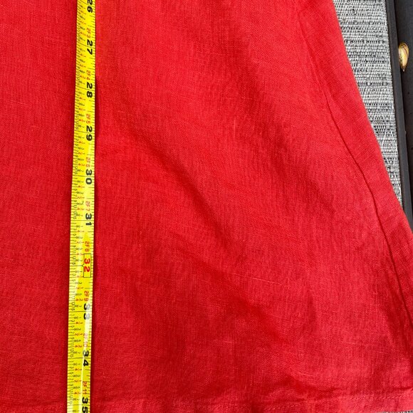 Bryn Walker 100% Linen Dress Size M  Coral Lagenlook Hippie Coastal Minimal Very - Picture 9 of 9
